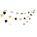 Black and gold glitter heart garland for romantic wedding and party decoration hanging. - 2m Black Gold Heart