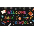Welcome back to school backdrop colorful party banner photography background 5x3ft - Backdrop