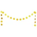 Gold glitter circle paper dots garland variant for birthday party celebration events. - Gold Round Circle Garland / Diameter 5cm 2m 25 Pieces