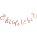 Roségold Glitzer Bride to Be Banner, Junggesellinnenabschied Hängende Party Dekoration. - Diamantring BRIDE TO BE Diamantring (Roségold)