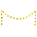 Gold glitter circle garland for bachelorette party, hanging paper dots bunting decoration. - DFQ147 Circle Garland