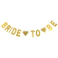 Gold glitter BRIDE TO BE paper banner garland for wedding bridal shower party decoration. - DFQ62 BRIDE Heart TO Heart BE (Gold)