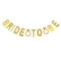 Gold glitter paper BRIDE TO BE letter banner garland for wedding party decoration and celebration. - DFQ173 BRIDE Solid Ring TO Solid Ring BE (Gold)