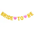 Glitter gold BRIDE TO BE letter banner with pink hearts for wedding party decoration - DFQ172 BRIDE Rose Red Heart TO Rose Red Heart BE (Gold)
