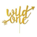 Gold glitter wild one cake topper first birthday party decoration arrow design party supplies - Insert Card