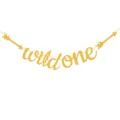 Gold glitter wild one banner for baby 1st birthday party decoration arrow bunting garland - Banner