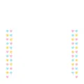 Colorful heart garland banner for baby shower party decoration, vertical hanging style. - DFQ298 4m Colorful Hearts Garland
