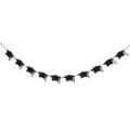 Black doctoral hat banner garland for graduation party decoration photo backdrop wall supplies - All Black Graduation Caps