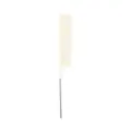 Professional salon hair pintail comb with metal needle tail for sectioning and styling details. - White