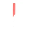 Professional metal pin tail comb for hair styling, parting and coloring salon use. - Watermelon Pink