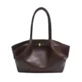 Borsa tote in pelle retrò minimalista da donna, grande capacità, elegante borsa a tracolla. - Marrone Caffè