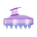 Cepillo masajeador de cuero cabelludo de silicona violeta, cerdas suaves para cuidado diario. - Estilo de Cristal / Púrpura