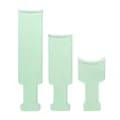 Set di tre palette per mèches per capelli in plastica verde con denti di pettine per saloni. - verde chiaro
