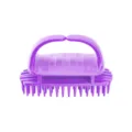 Purple silicone scalp massage shampoo brush with comfortable handle for daily hair care and cleaning. - Purple