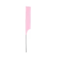 Professional pink hair styling tail comb with metal steel pin for hair parting and salon use. - Candy Pink