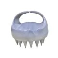 Graue Silikon Kopfmassage Bürste mit ergonomischem Griff zur sanften Haarreinigung. - Grau