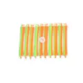 Professional cold perm rods set, orange and green plastic hair curling rollers for salon styling. - Size 3 (Pack of 10)