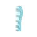 Peigne à dents larges pour cheveux bouclés, outil de coiffage en plastique bleu clair. - Bleu