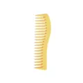 Peigne a dents larges jaune outil de coiffure pour cheveux boucles et demelage quotidien - Jaune
