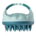 Cepillo de champú masajeador de cuero cabelludo de silicona con mango ergonómico - Verde Degradado