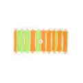 Professional hair perm rods set, orange and green styling rollers for salon curling use. - Size 7 (Pack of 10)