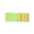 Professional hair perm rods set, green and orange plastic curling rollers for salon styling. - Size 8 (Pack of 10)