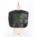 Mantella da parrucquere impermeabile, scialle per tintura nera con stampa verde. - 41*43cm / Nero