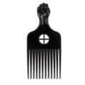 Black fist handle afro pick comb for men hair styling wide tooth styling comb 1pc - Fist Shape Handle Black Plastic Comb (P024)