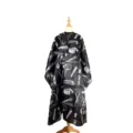Black hairdressing cape with salon tools pattern professional haircut cloth waterproof salon gown - Black and White Barber Tools Style / Black