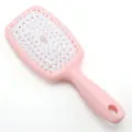 Spazzola per capelli rosa scavata, pettine da massaggio in plastica per uno styling quotidiano. - bianco-rosa