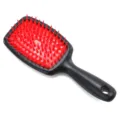 Spazzola per capelli piatta cava nera rossa pettine da massaggio in plastica styling - Nero rosso