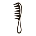 Black wide-tooth comb for men, retro oil hair styling and portable curly hair daily use. - Black