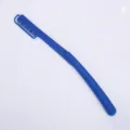 Blue folding manual razor for face shaving and eyebrow trimming personal grooming tool. - Blue (P6510)