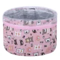 Pink foldable foot bath basin portable travel wash tub with cute cartoon bear print - CN Plug (Random Zipper Color) / Black Panda