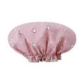 Cuffia doccia impermeabile per donne rosa grazioso gatto motivo doppio strato capelli - Stampa Zampa di Gatto Cartone / Rosa
