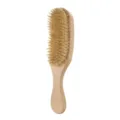 Gebogen houten baardborstel met natuurlijke varkensharen voor dagelijkse haarstyling en verzorging. - Natuurlijk Handvat Koffie Varkenshaar