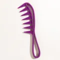 Peine de dientes anchos violeta para peinar, práctica herramienta de peluquería para uso diario. - Púrpura