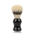 Blaireau de rasage classique pour homme avec manche noir lisse et poils denses et doux. - Noir