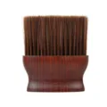Professional salon hair cleaning brush with wooden handle and soft bristles for barber use. - L