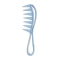Peine de dientes anchos azul claro para cabello rizado, peinado y cuidado capilar diario en casa. - Azul