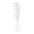Peine de pelo violeta con dientes anchos para rizos, herramienta de peinado portátil. - Violeta Claro
