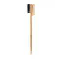 Natural bamboo double-sided edge hair styling brush and eyebrow grooming comb tool. - Generation 3 Pointed Tail Style