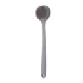 Grey silicone bath body brush with long handle for daily shower and home cleaning use. - Gray