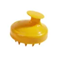 Brosse de massage du cuir chevelu en silicone jaune, peigne shampooing doux pour le bain. - Jaune