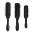 Set di spazzole per capelli nere a 9 file, ideale per lo styling maschile e la cura quotidiana. - Medio / Nero