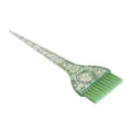 Professional hair dye brush with glitter transparent handle and soft green bristles for salon coloring. - Large Dyeing Brush / Single Piece / Green