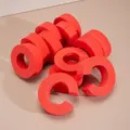Rulli per capelli in schiuma rossa ricci senza calore strumenti di styling in spugna morbida - 12 Pz/Confezione Taglia Grande / Rosso