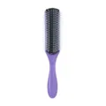 Spazzola per capelli styling a 9 file da uomo per capelli ricci lisci massaggio e acconciature - Impugnatura Viola Nera