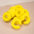 Fermaporta e bigodino per capelli in schiuma gialla a forma di C, morbido e pratico. - 12 Pz/Confezione Taglia Grande / Giallo