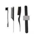 Professional hair styling tools set including edge brush pintail comb and magnetic wristband for salon use - Black